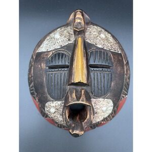 Vintage Hand Carved Ghana African Tribal Mask